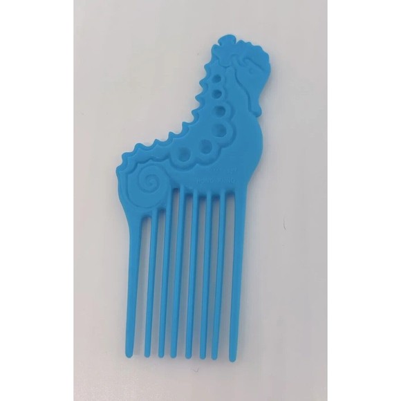 Vintage Barbie 1987 1988 Island Fun Seahorse Light Blue Comb Brush 80s 1980s Toy - Picture 3 of 5